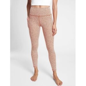 Athleta Salutation Stash II Pocket Textured 7/8 Tight Small Petite Micro Cheetah